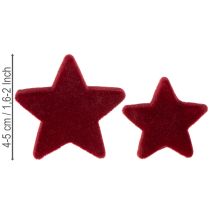 kohteita Joulukoristeet, tähdet, Bordeaux-kuvio, pöytäkoriste, 4-5 cm, 40 kpl