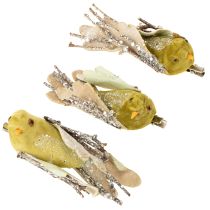 kohteita Joulukoristeet linnun muotoinen klipsi vihreä, kimalle 12 cm 6 kpl sekoitus