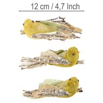 kohteita Joulukoristeet linnun muotoinen klipsi vihreä, kimalle 12 cm 6 kpl sekoitus
