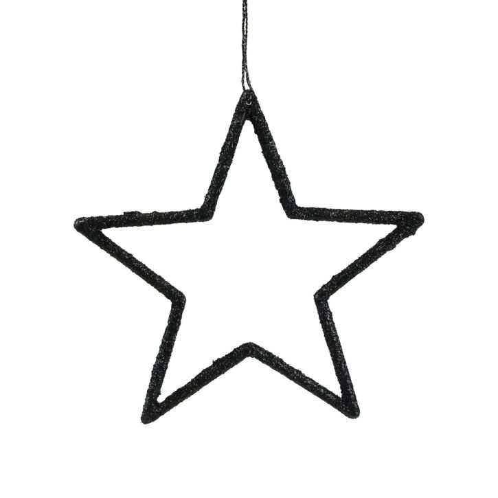 kohteita Joulukoristeita tähtiriipus musta glitter 12cm 12 kpl