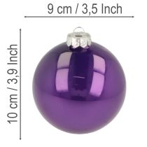 kohteita Kiiltävät joulupallot, 10 kpl:n setti, eri värejä, 95 mm