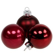 kohteita Joulupallolasi Ø6cm Bordeaux 24 kpl