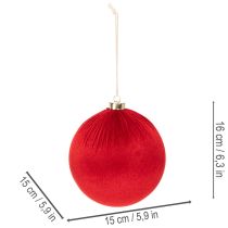 kohteita Iso punainen ripustettava joulupallo, 15 cm, 3 kpl