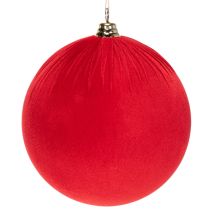 kohteita Punainen samettinen joulupallo, iso koristepallo ripustettavaksi, 25 cm, 2 kpl