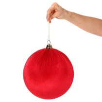 kohteita Punainen samettinen joulupallo, iso koristepallo ripustettavaksi, 25 cm, 2 kpl