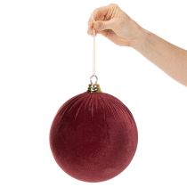 kohteita Iso punainen samettimainen joulupallo, 20 cm, 3 kpl