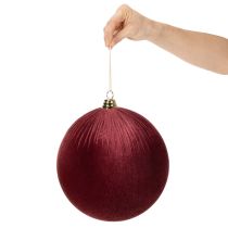 kohteita Suuri punainen samettinen joulukuusenkoriste ripustettavaksi, 25 cm, 2 kpl