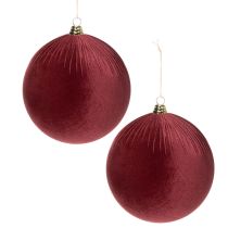kohteita Suuri punainen samettinen joulukuusenkoriste ripustettavaksi, 25 cm, 2 kpl
