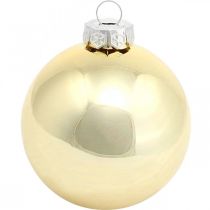 Joulupallo, joulukuusen koriste, joulupallo Golden H8,5cm Ø7,5cm aitoa lasia 12kpl.