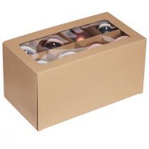 kohteita Joulupallot hopeaa aprikoosilasia Ø7,5cm 12 kpl