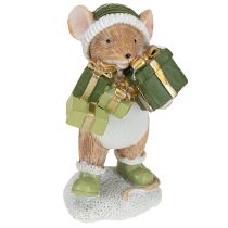 kohteita Jouluinen hiirenkoriste, vihreä, ruskea, K8cm, 2 kpl
