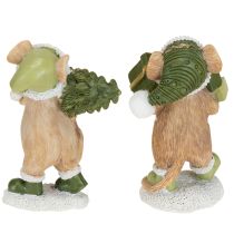 kohteita Jouluinen hiirenkoriste, vihreä, ruskea, K8cm, 2 kpl