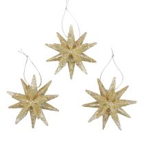 Joulutähti joulukoristeet kulta glitter Ø7cm 6kpl