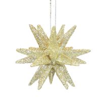 Joulutähti joulukoristeet kulta glitter Ø7cm 6kpl