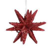 Joulutähti joulukoristeet punainen glitter Ø7cm 6kpl