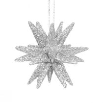 kohteita Joulutähdet joulukoristeet hopea glitter Ø7cm 6 kpl
