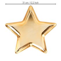 kohteita Joululautanen tähtikoristelautanen kulta muovi Ø31cm