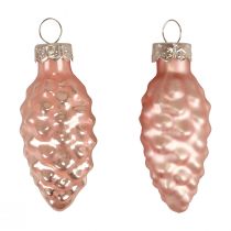 kohteita Joulukartio lasi Pinkki lasikartio Joulu 6,5cm 10p