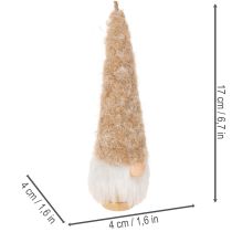 kohteita Koristeellinen tonttuhahmo parralla ripustettavaksi, 17 cm, 6 kpl