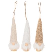 kohteita Koristeellinen tonttuhahmo parralla ripustettavaksi, 17 cm, 6 kpl