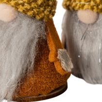 kohteita Tonttuhahmosetti neulotulla hatulla ja tammenterholla, 10 cm, 6 osaa