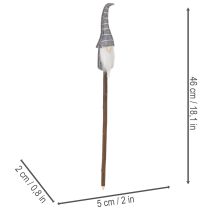 kohteita Tonttuhahmo raidallisella hatulla puisella kepillä, 46 cm, 6 kpl