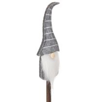 kohteita Tonttuhahmo raidallisella hatulla puisella kepillä, 46 cm, 6 kpl