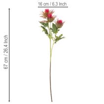 kohteita Keinotekoinen punainen ohdakkeen oksa koristeeksi, 67 cm, 3 kpl