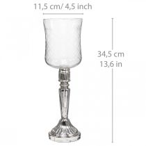 Lyhty lasi kynttilän lasi antiikki näyttää kirkkaalta, hopea Ø11.5cm K34.5cm