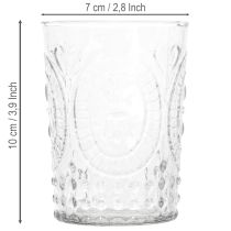 kohteita Lasinen hurrikaanilyhty, kynttilänjalka, tuikkukynttilälyhty, lasia Ø7,5 cm, korkeus 10 cm