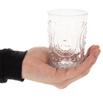 kohteita Lasinen hurrikaanilyhty, kynttilänjalka, tuikkukynttilälyhty, lasia Ø7,5 cm, korkeus 10 cm