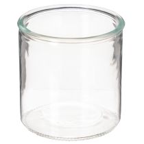 kohteita Lasinen lieriömäinen maljakko, läpinäkyvä, monikäyttöinen, 10 cm, 3 kpl