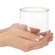 kohteita Lasinen lieriömäinen maljakko, läpinäkyvä, monikäyttöinen, 10 cm, 3 kpl
