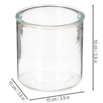 kohteita Lasinen lieriömäinen maljakko, läpinäkyvä, monikäyttöinen, 10 cm, 3 kpl