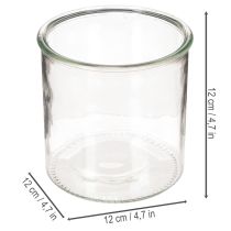 kohteita Lasinen tuikkukuppi, pyöreä, kirkas lasi, monikäyttöinen, 12 cm, 2 kpl