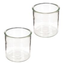kohteita Lasinen tuikkukuppi, pyöreä, kirkas lasi, monikäyttöinen, 12 cm, 2 kpl