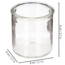 kohteita Pyöreä lasinen kynttilänjalka, kirkasta lasia, 8 cm, 3 kpl