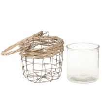 kohteita Lyhtykoriste metalli lasipaju Ø13cm K12cm 2kpl