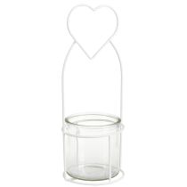 kohteita Lyhty Heart Valkoinen Lyhtypidike Lasi Ø12cm K30cm 2kpl