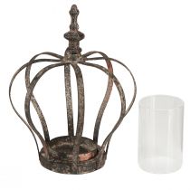 kohteita Lyhty Crown Ruskea Ruoste Kynttilän Lasilla Ø14cm K18cm