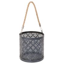 kohteita Metallinen tuikkukuppi, koristeellinen lyhty kahvalla, antrasiitti, Ø16cm, 2 kpl