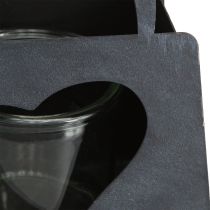 kohteita Lantern metallinen koristelaukku sydän antrasiitilla H18cm 2kpl