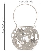 kohteita Metallinen riippuvalaisin, tuulivalo, harmaa, Ø14 cm, korkeus 13 cm