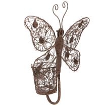 kohteita Metallinen lyhty, seinäkoriste, perhonen, ruosteenvärinen viimeistely, 36,5 cm