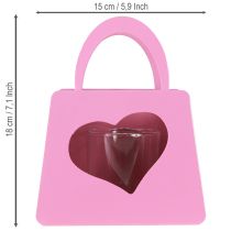 kohteita Metallinen lyhty lasisella sisäpussilla, vaaleanpunainen, korkeus 18 cm, 2 kpl
