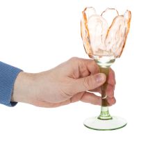 kohteita Tulppaanin muotoinen lasinen tuikkukuppi, vintage-tyyli, romanttinen sisustuselementti, 20 cm