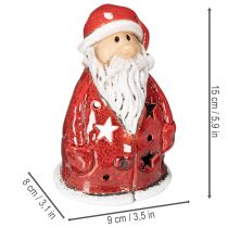kohteita Joulupukin koristehahmo tuikkukimppuna tähdillä, pöytäkoriste, 15 cm