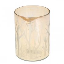 kohteita Lantern Glass Deco Trees Ruskea Tealight lasi Ø9,5cm K13,5cm