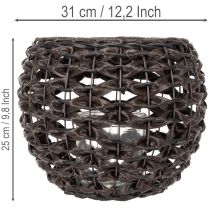 kohteita Punottu tuikkukuppi, musta ja ruskea, kesäkoriste, Ø31cm, korkeus 25cm