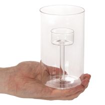 kohteita Lasinen kynttilänjalka pylväskynttilöille, sisäkkeellä, 15 cm, 2 kpl